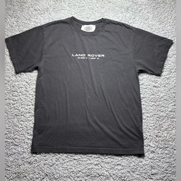 Land Rover Shirt Mens Medium Crewneck Spellout Coordinates Luxury Car Tee Street - Picture 1 of 5